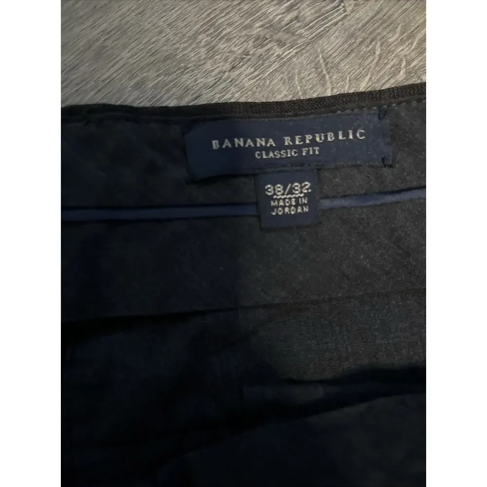 Banana Republic Mens Classic Fit Pants Brown 38x32 Dress Pant Stretch Wool Blend
